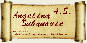 Angelina Subanović vizit kartica